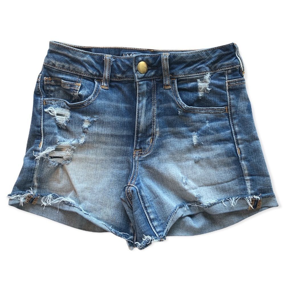 American Eagle Super Stretch Hi-Rise Shortie Jean Shorts